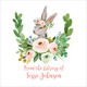 Bunny Spring Spray Square Stickers Image 3 of 3